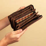 Womens Leather Zip Around Wallet