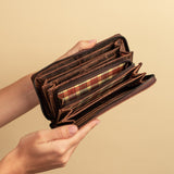 Womens Leather Zip Around Wallet