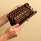 Womens Leather Zip Around Wallet