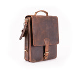 The Ryder Courier Satchel by Vintage Leather Sydney is a brown leather bag with a strap, ideal for everyday use.