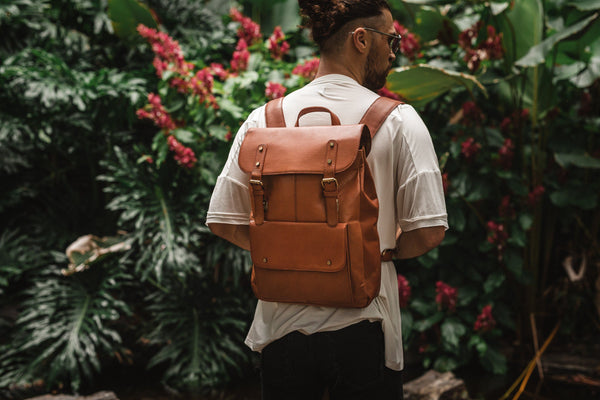 best travel backpack vintage leather Sydney