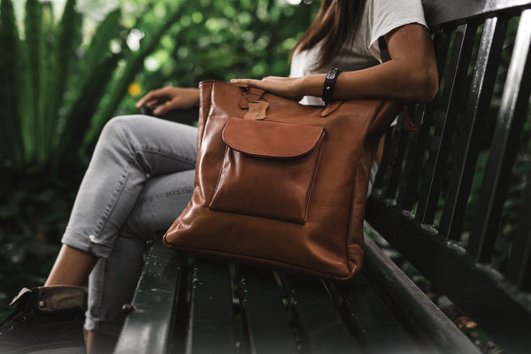 Leather Tote Vintage Lehter