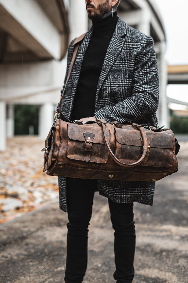 Mens Leather Duffle bag