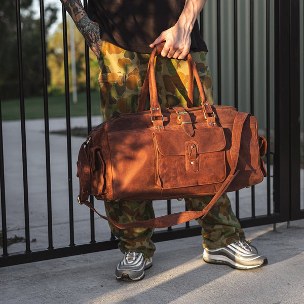 Vintage Leather Duffle Bag Sydney